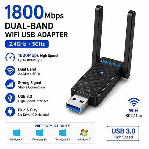 1800mbps usb wifi - usb, dual