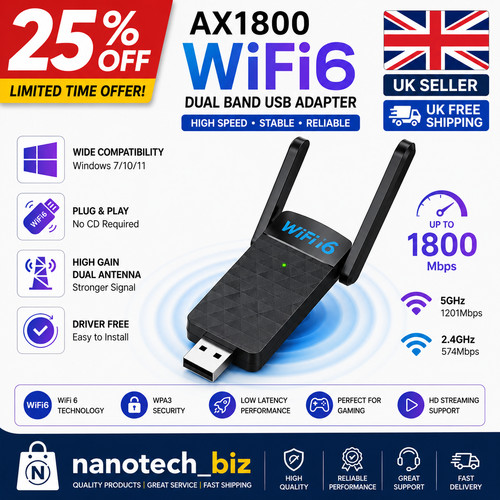 1800mbps usb wifi adapter - wifi, dual